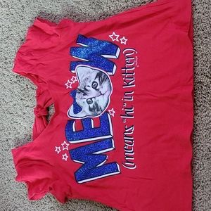 Justice kitten crop shirt